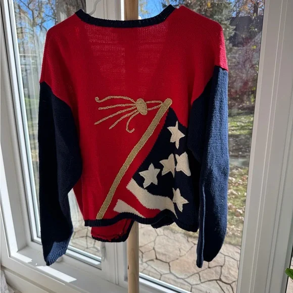 Free People Stars & Stripes Cardigan Sweater – Size Small, Patriotic Flag Knit - Picture 4 of 4
